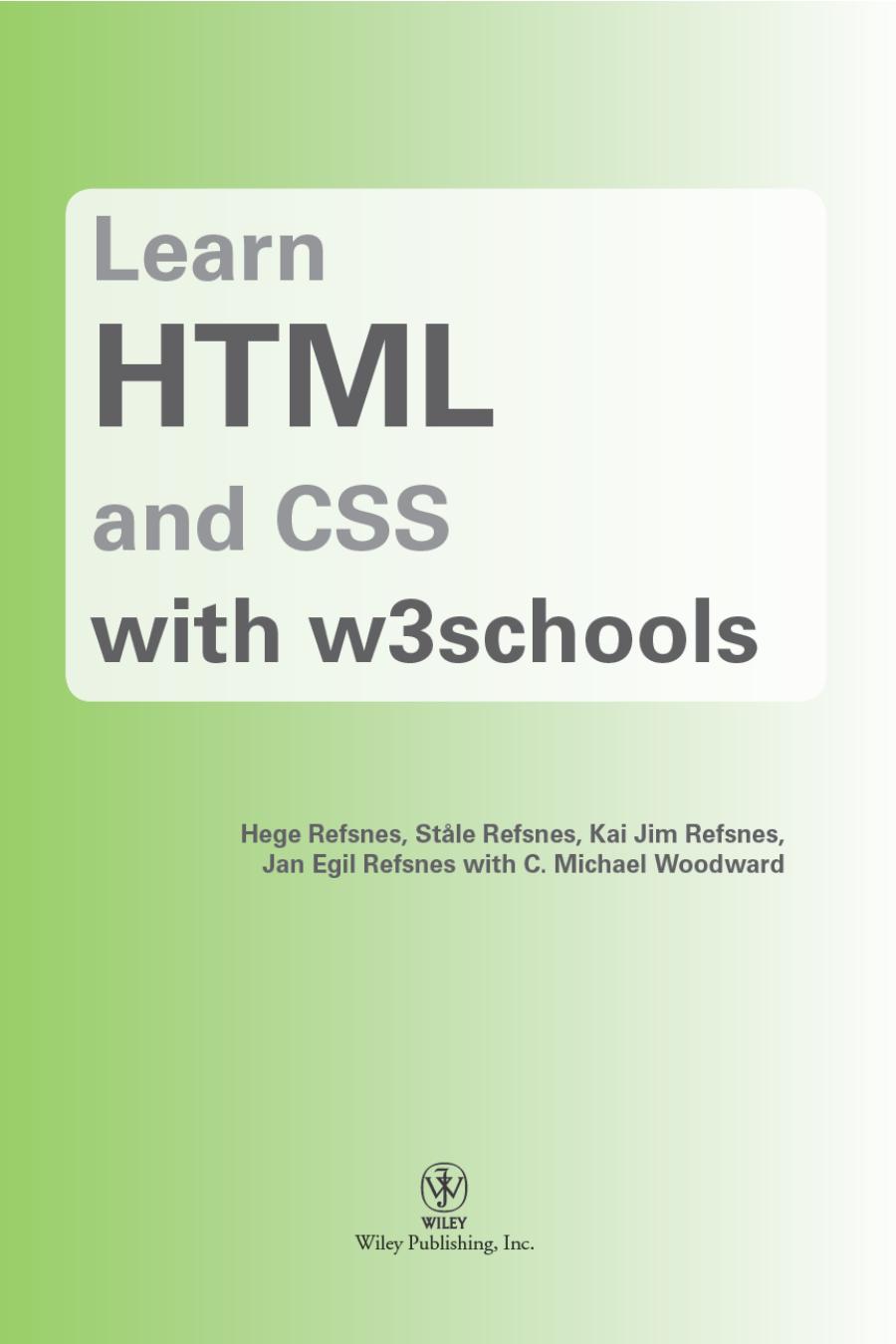 Learn HTML and CSS with w3schools