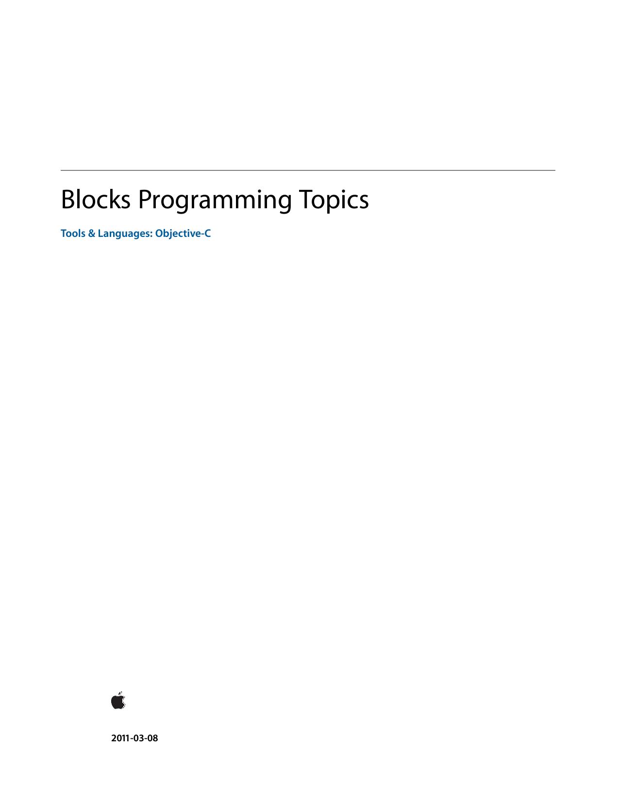 Blocks Programming Topics
