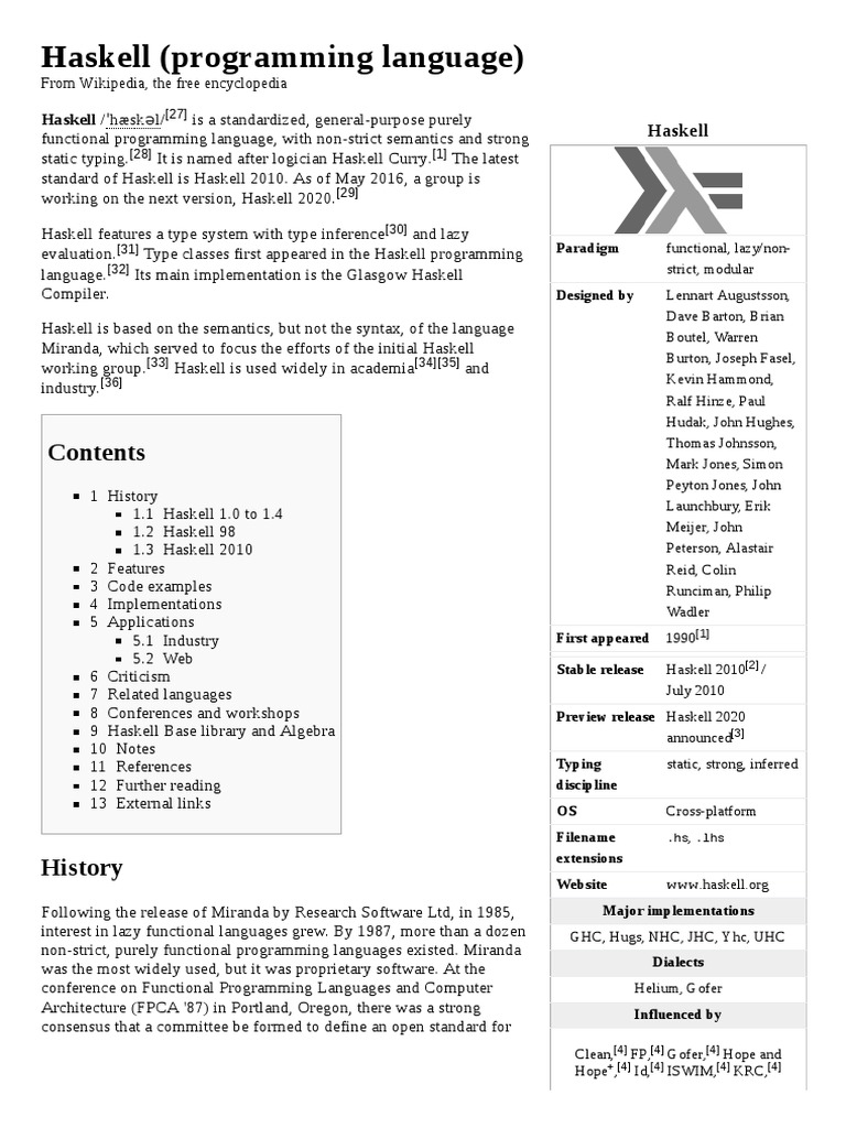 Haskell Language Report 2010